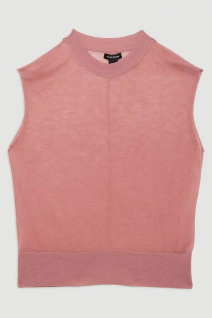 Sheer Wool Knit Tank Top