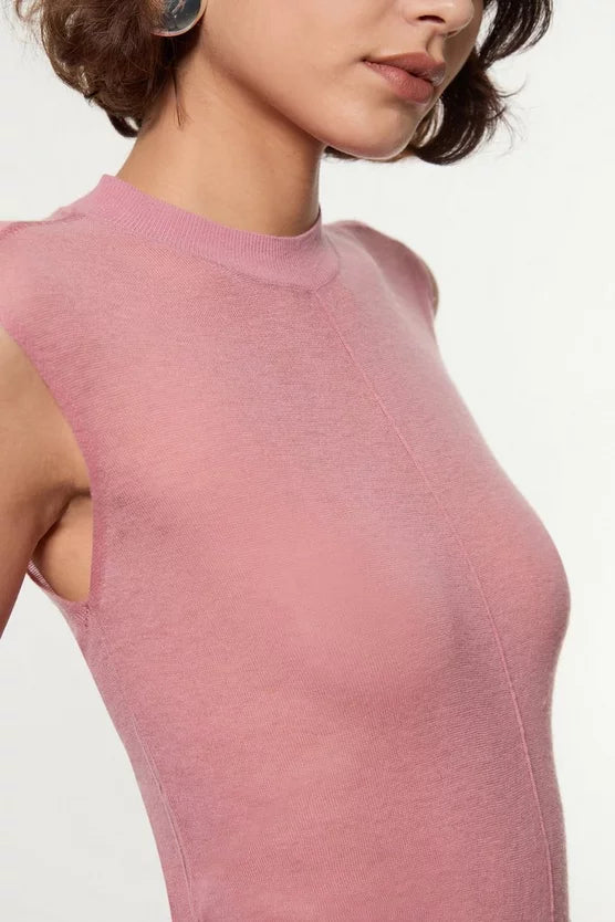 Sheer Wool Knit Tank Top