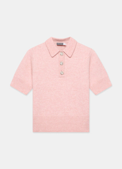Pink Short Sleeve Knit Top