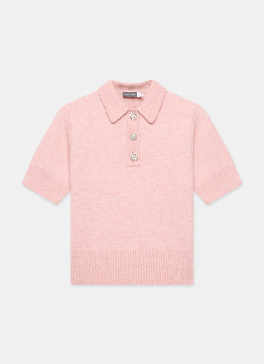Pink Short Sleeve Knit Top
