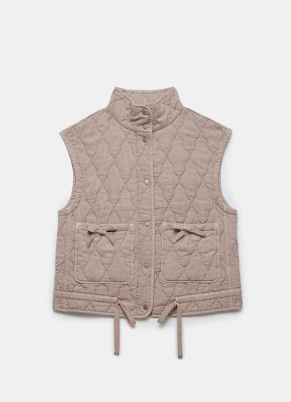 Washed Pink Quilted Gilet