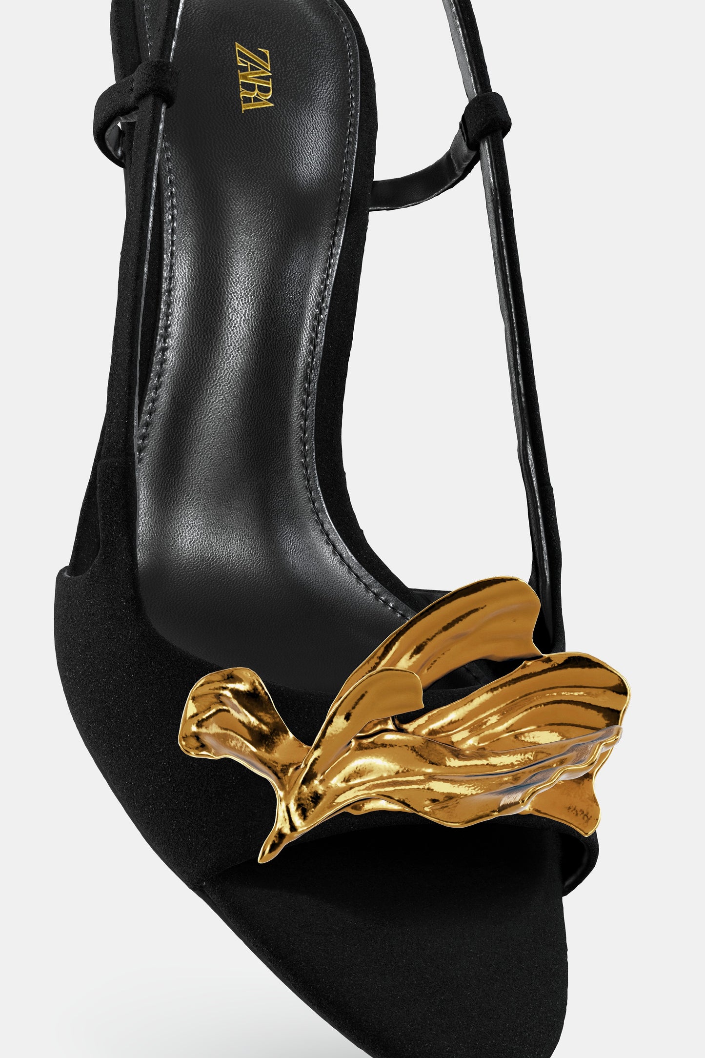 Leather Slingback Sandals With Appliqué