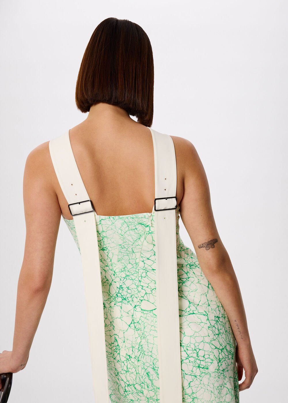 Green/Multi Printed Buckle Midi Dress