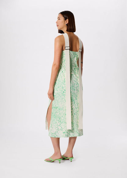 Green/Multi Printed Buckle Midi Dress
