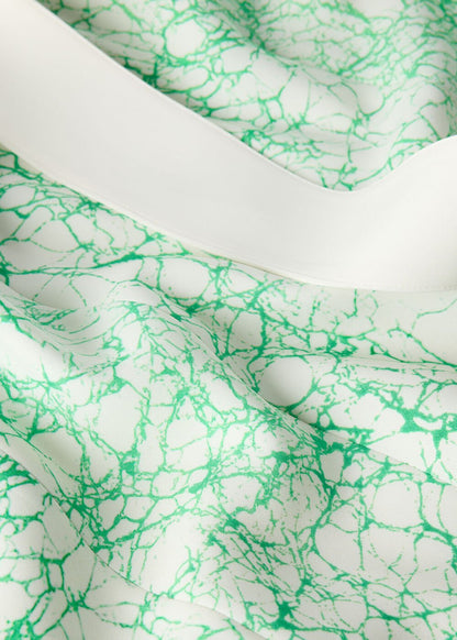 Green/Multi Printed Buckle Midi Dress