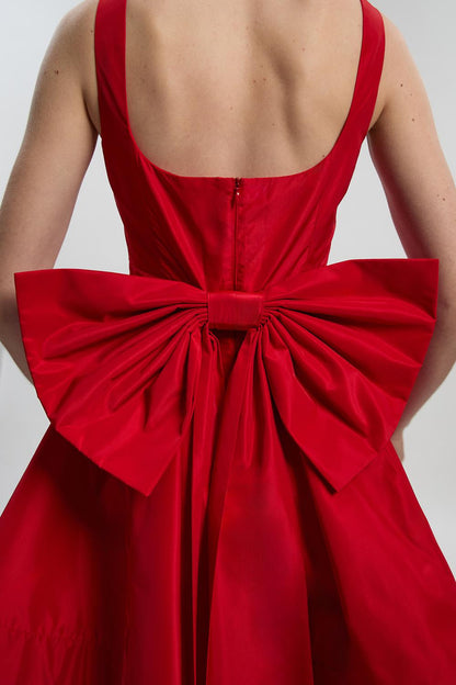 Drama Taffeta Full Skirt Woven Mini Dress