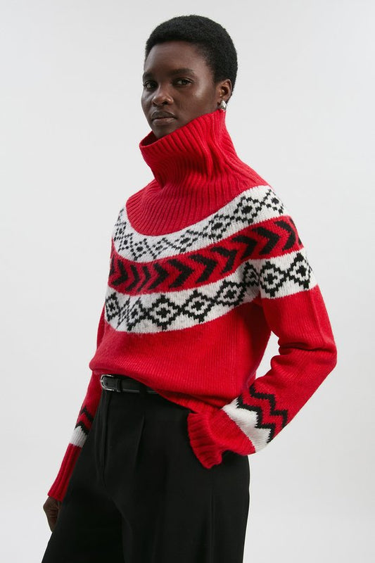 Fairisle Pattern Crew Neck Knit Jumper