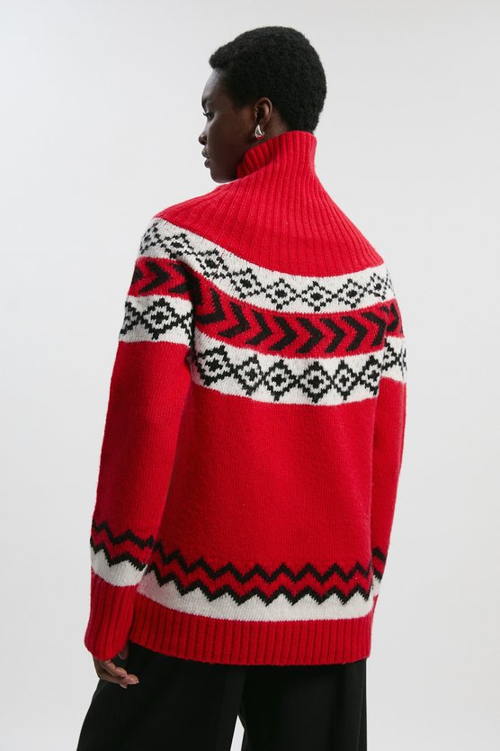 Fairisle Pattern Crew Neck Knit Jumper