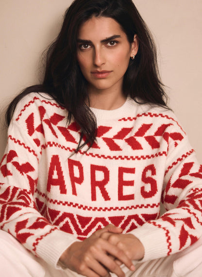 Red Graphic Apres Fair Isle Jumper