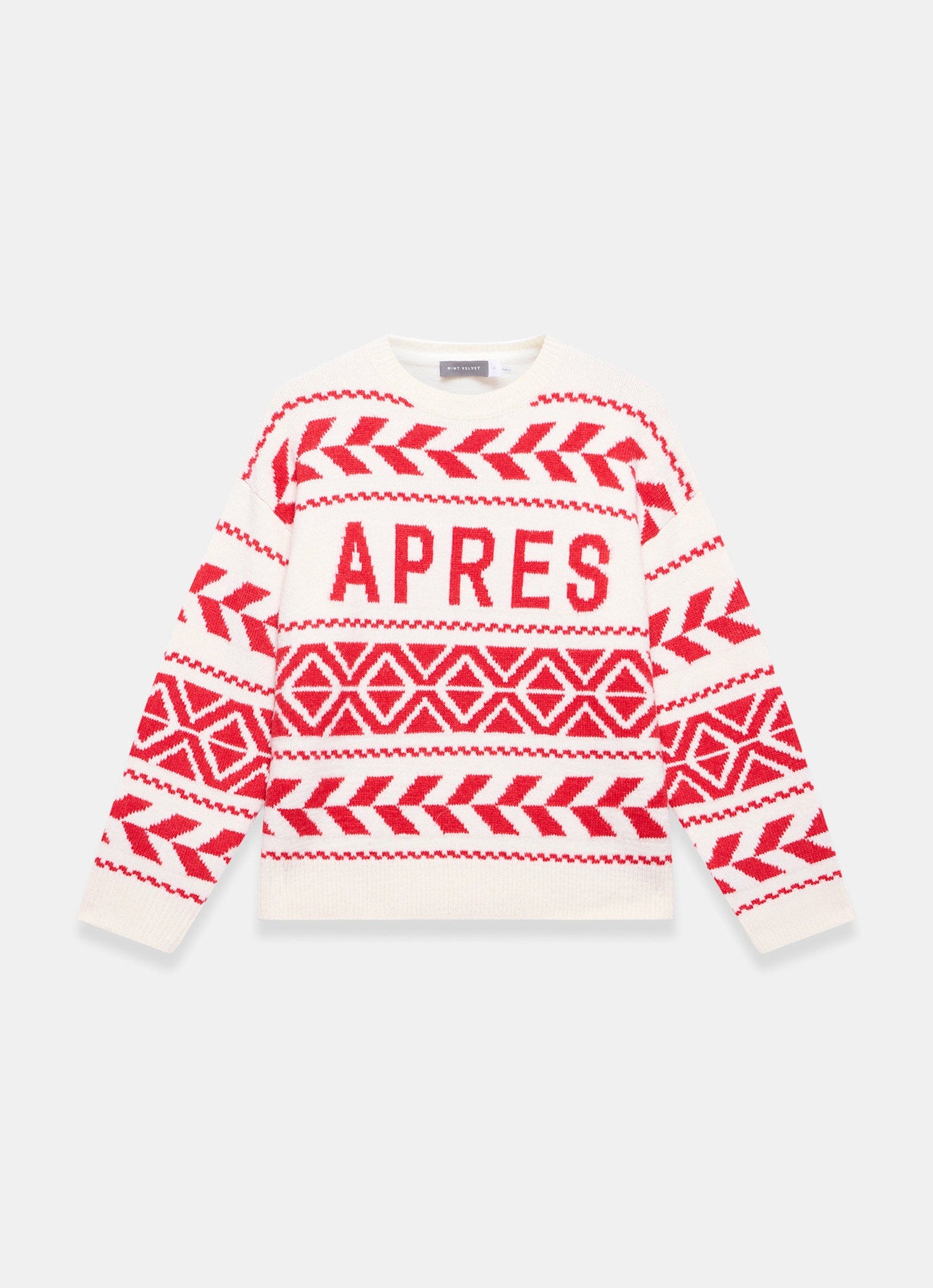 Red Graphic Apres Fair Isle Jumper