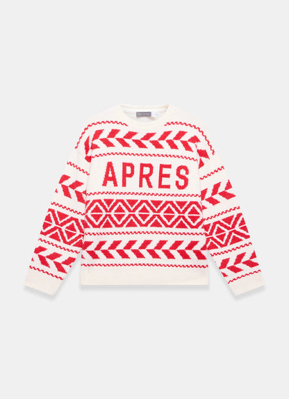 Red Graphic Apres Fair Isle Jumper