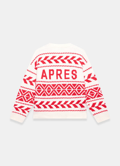 Red Graphic Apres Fair Isle Jumper