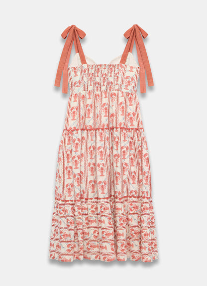 Red Lobster Print Maxi Dress