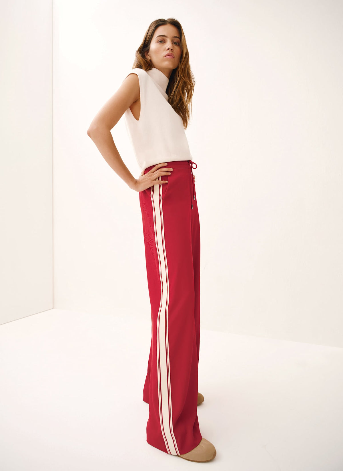 Red Side Stripe Trousers