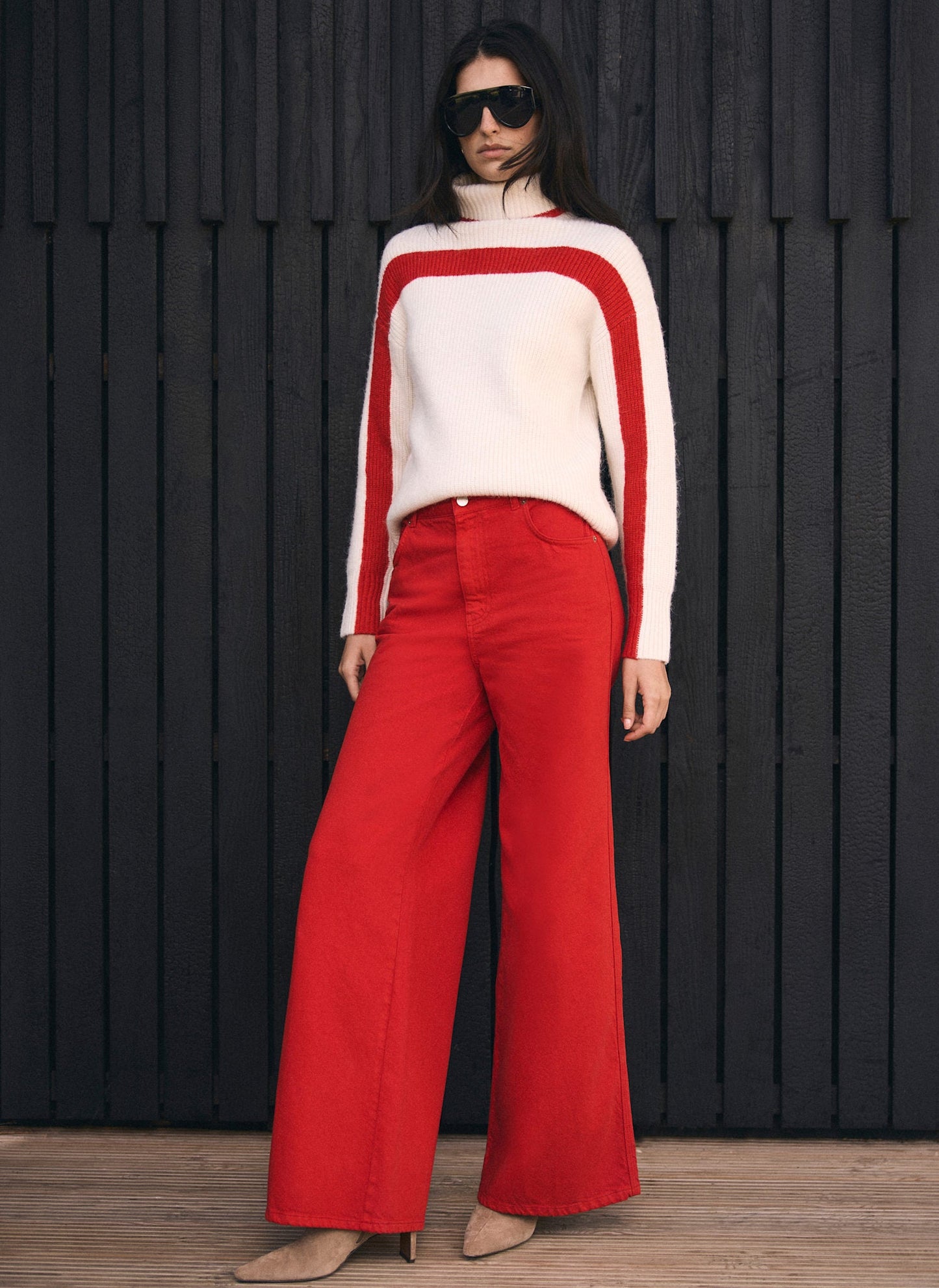 Red Wide Leg Jeans