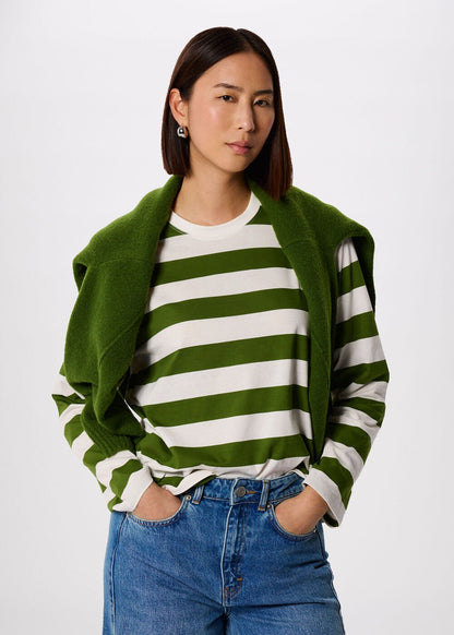 Green/Multi Relaxed Stripe Long Sleeve Tee