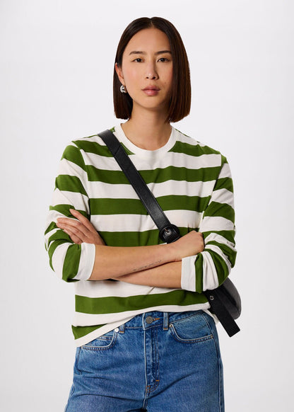 Green/Multi Relaxed Stripe Long Sleeve Tee