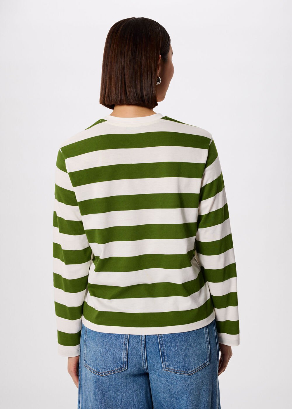 Green/Multi Relaxed Stripe Long Sleeve Tee