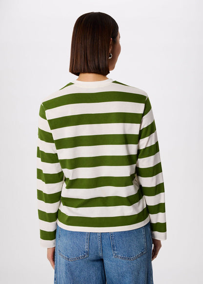 Green/Multi Relaxed Stripe Long Sleeve Tee