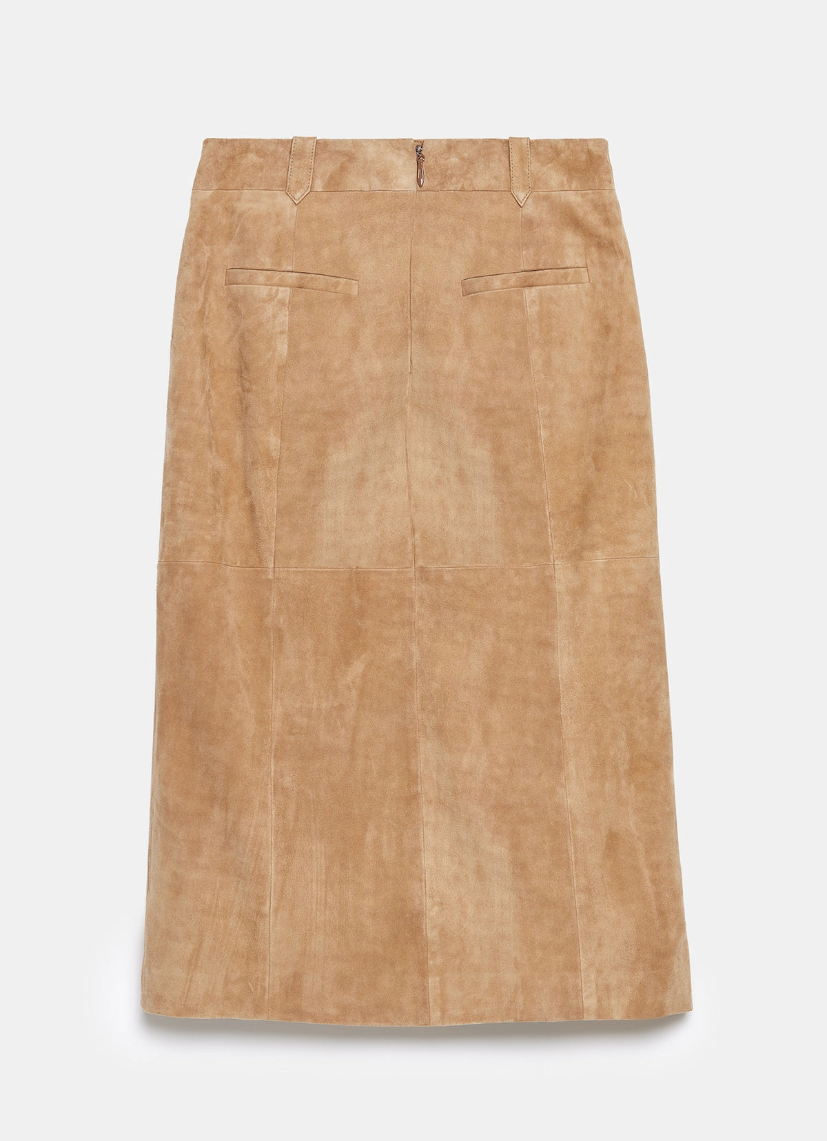Neutral Suede Midi Skirt