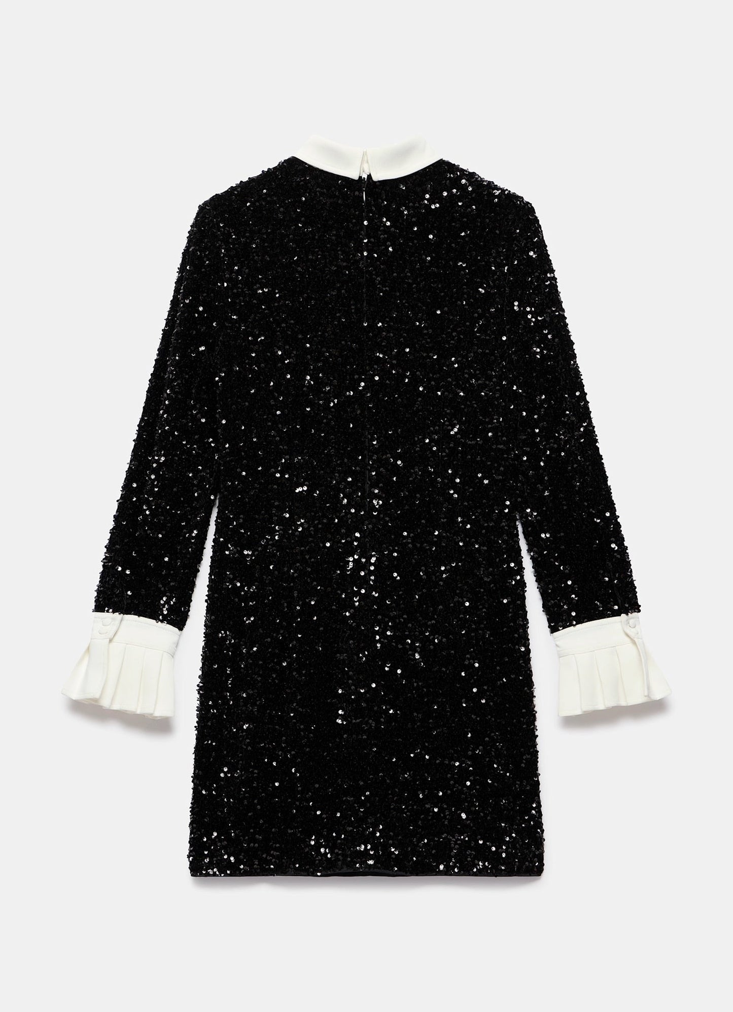 Black Sequin Mini Shirt Dress