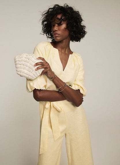 White Structured Shell Clutch Bag