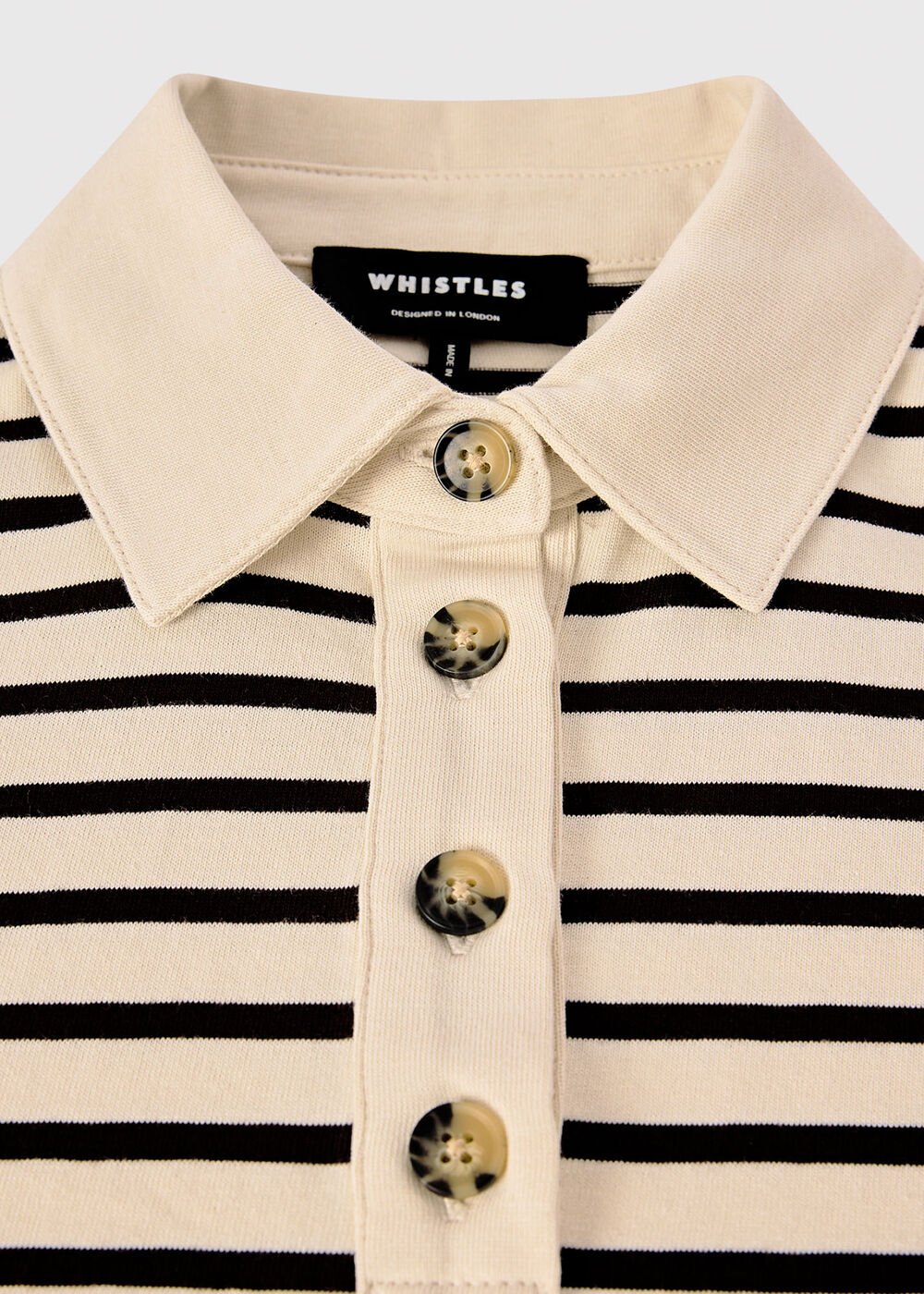 Ivory/Multi Short Sleeve Stripe Polo