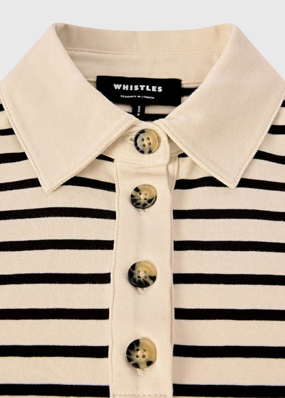 Ivory/Multi Short Sleeve Stripe Polo