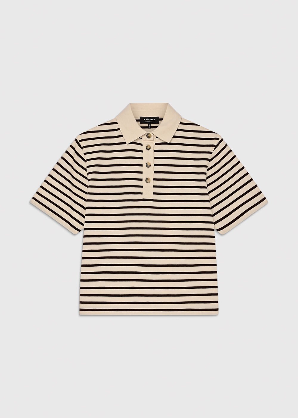 Ivory/Multi Short Sleeve Stripe Polo