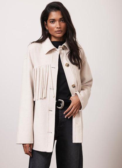 Neutral Tassel Detail Jacket