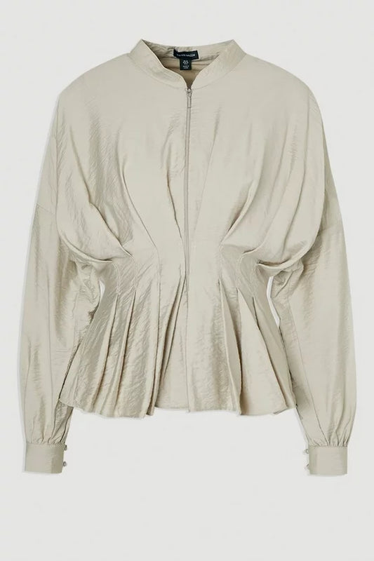 Pleated Detail Woven Jacket