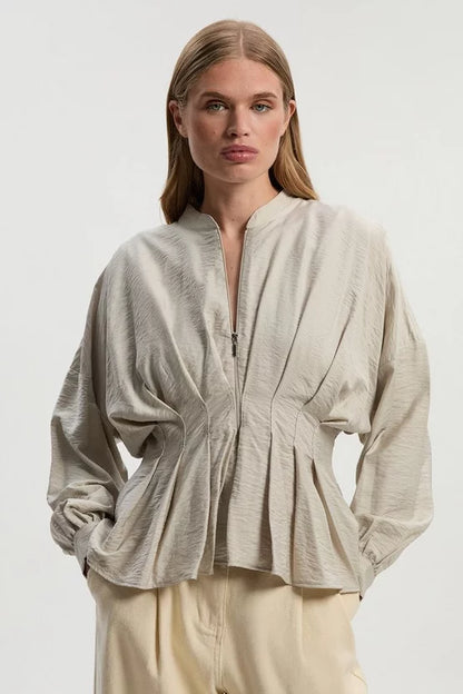 Pleated Detail Woven Jacket