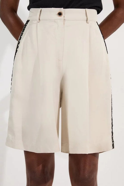 Viscose Linen Lace Trim Insert Woven Short