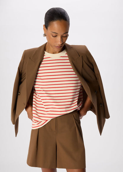 Red/Multi Stripe Relaxed Cotton T-Shirt | WHISTLES | Whistles UK | Back ButtonSearch IconFilter Icon