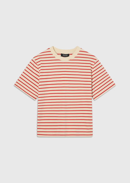 Red/Multi Stripe Relaxed Cotton T-Shirt | WHISTLES | Whistles UK | Back ButtonSearch IconFilter Icon