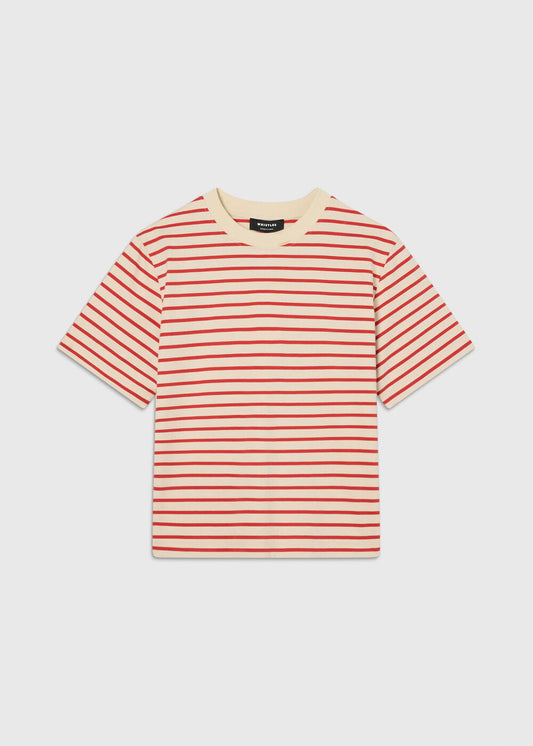 Red/Multi Stripe Relaxed Cotton T-Shirt | WHISTLES | Whistles UK | Back ButtonSearch IconFilter Icon
