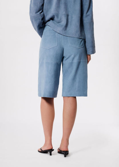 Blue Suede Longline Shorts
