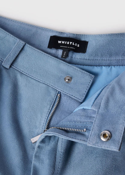 Blue Suede Longline Shorts