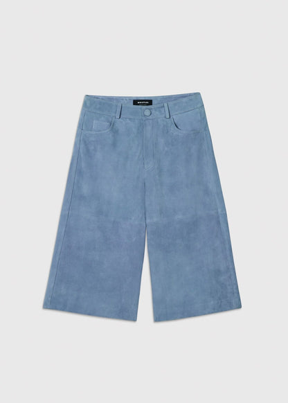 Blue Suede Longline Shorts