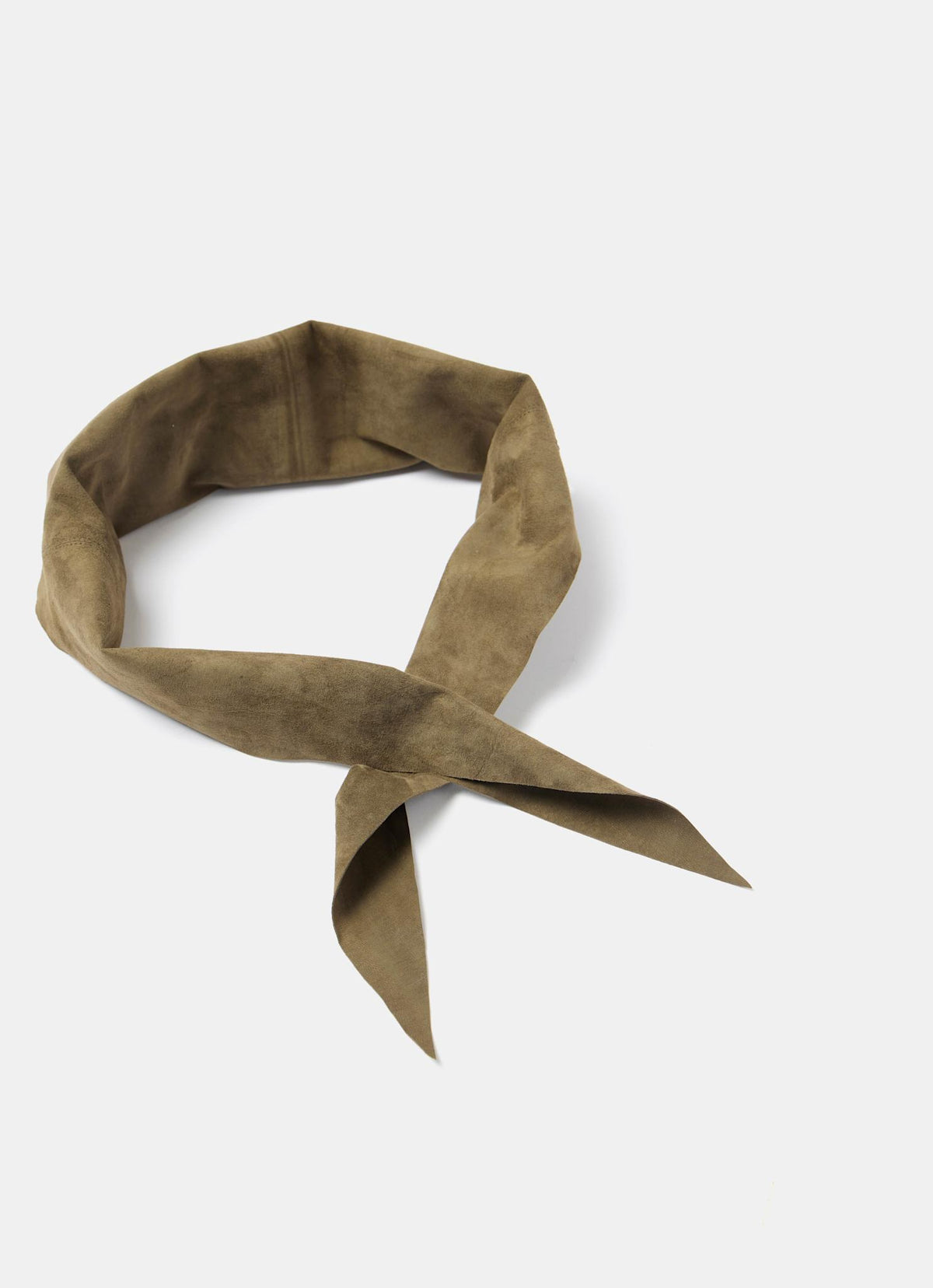 Khaki Suede Mini Triangle Neck Scarf