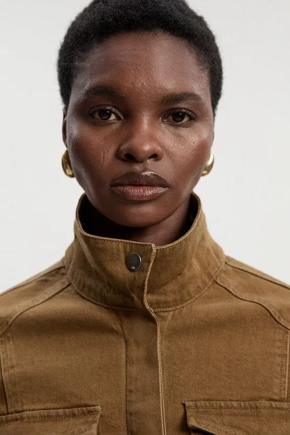 Denim Utility Belted Jacket