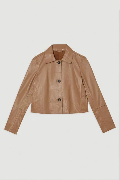 Leather Collared Jacket