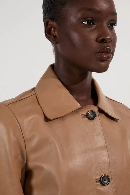 Leather Collared Jacket