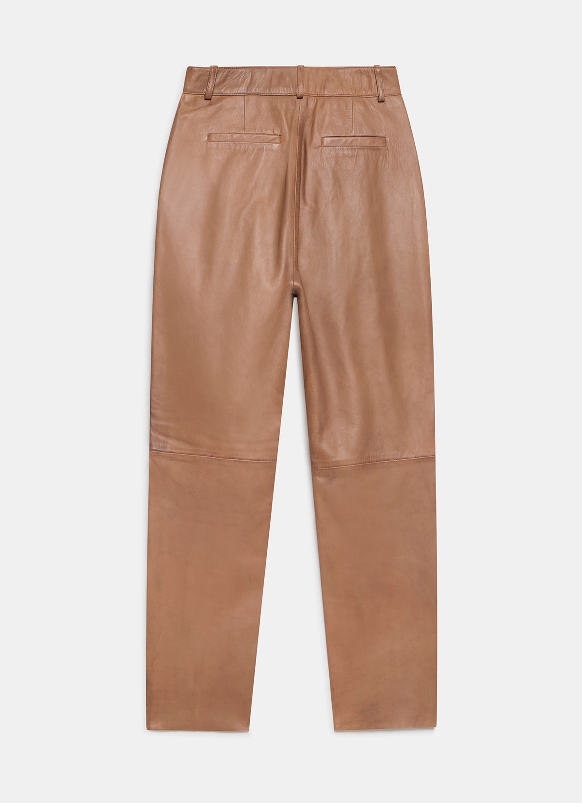 Tan Leather Tapered Trousers
