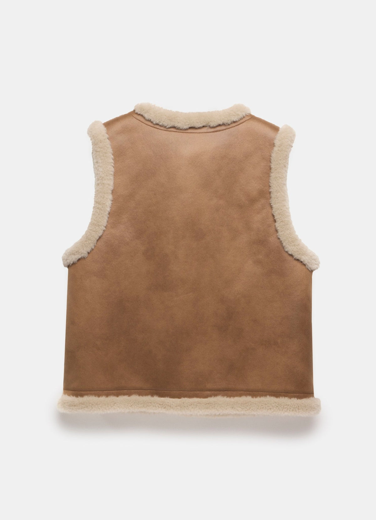 Tan Reversible Faux Fur Gilet