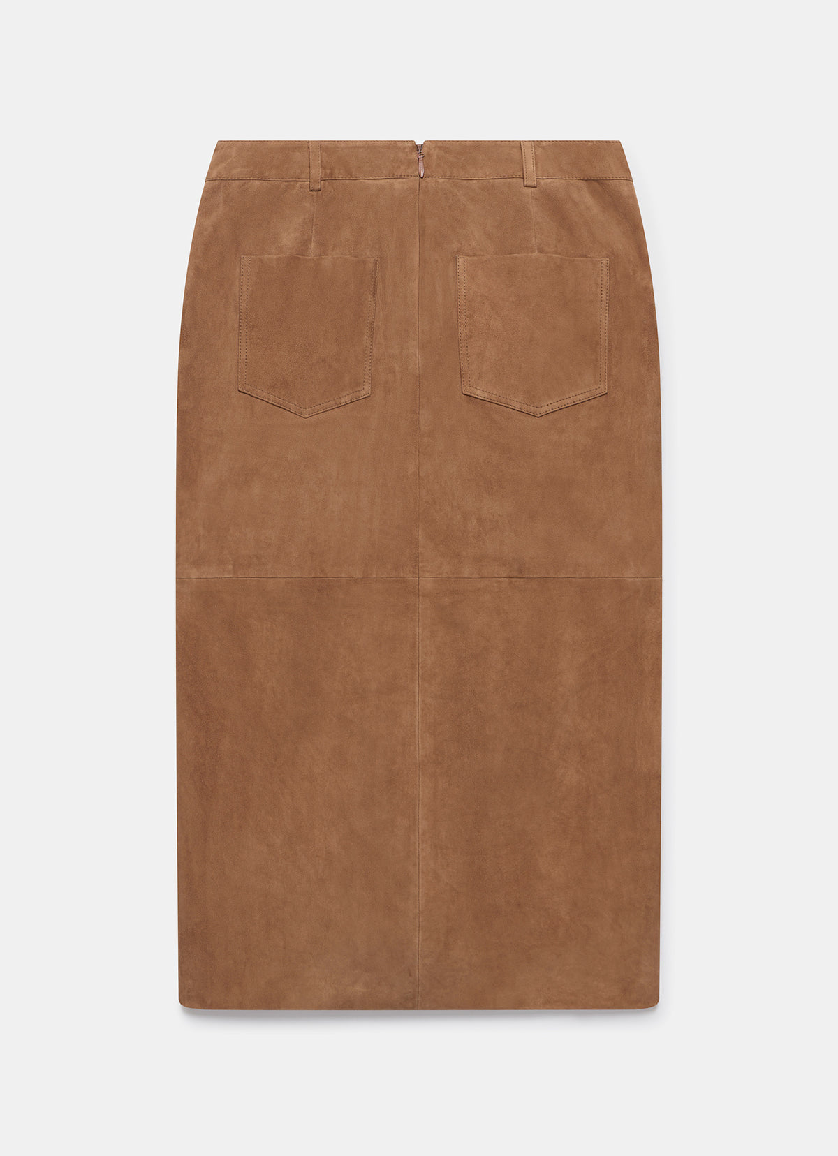 Tan Suede Midi Skirt