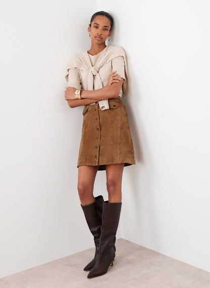 Tan Suede Mini Skirt