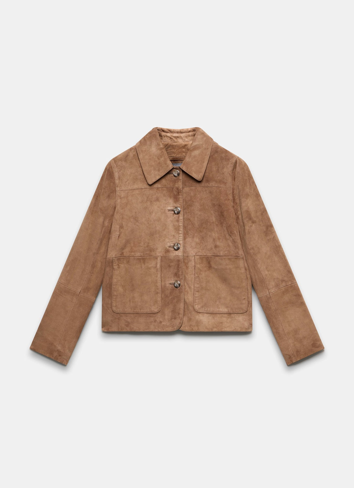 Tan Suede Pocket Detail Jacket