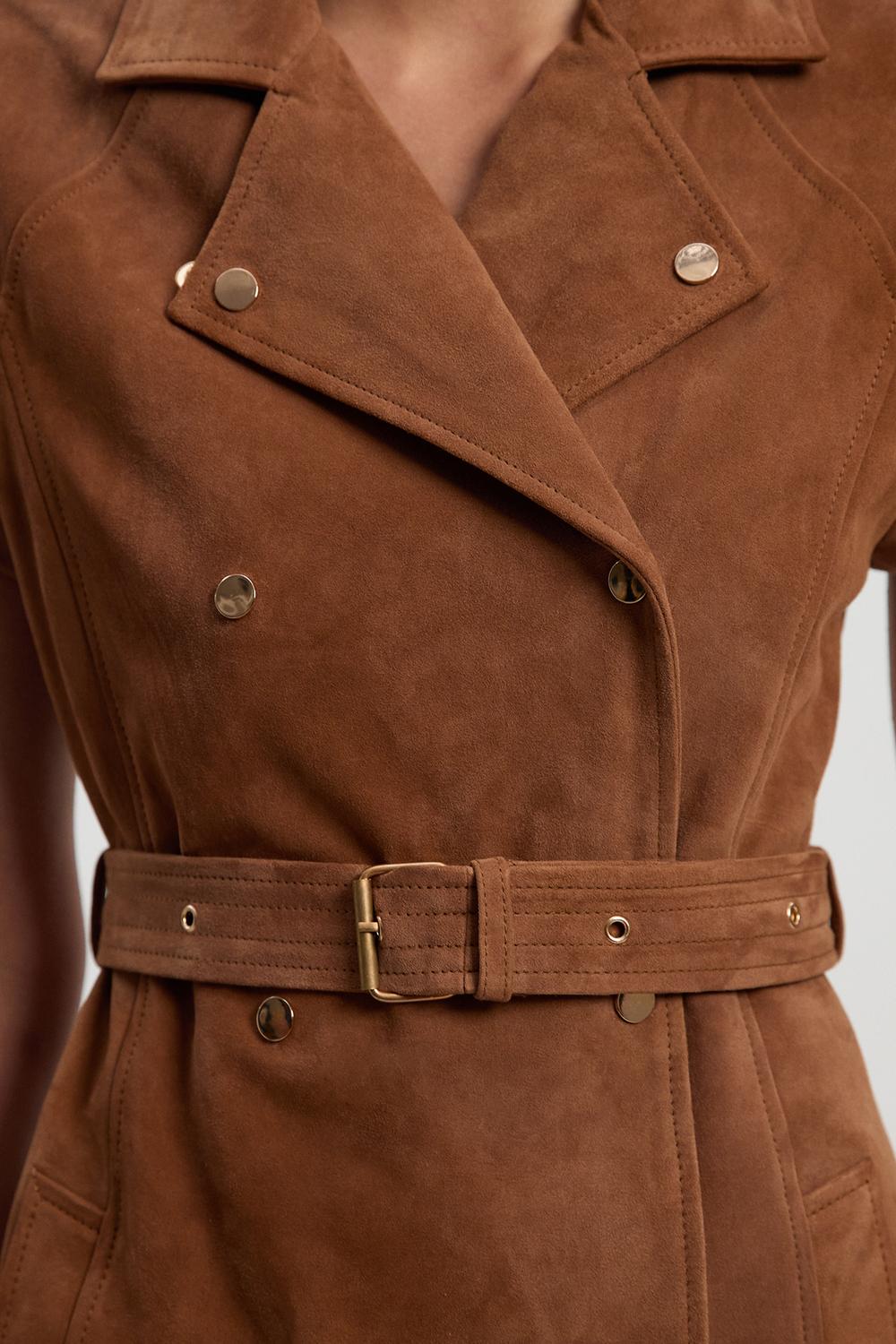 Suede Utility Mini Dress