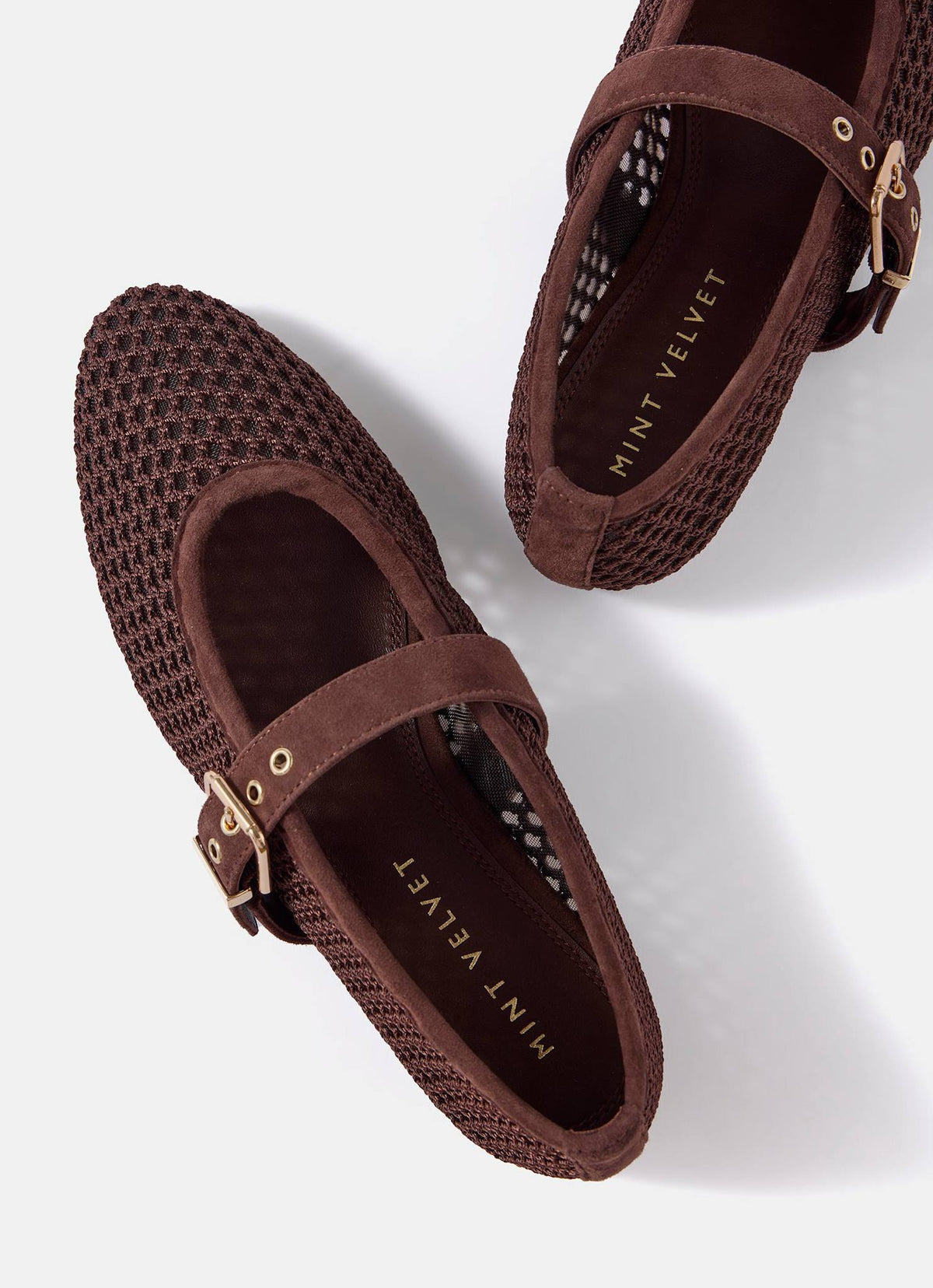 Trixie Brown Mesh Ballet Flat Pumps